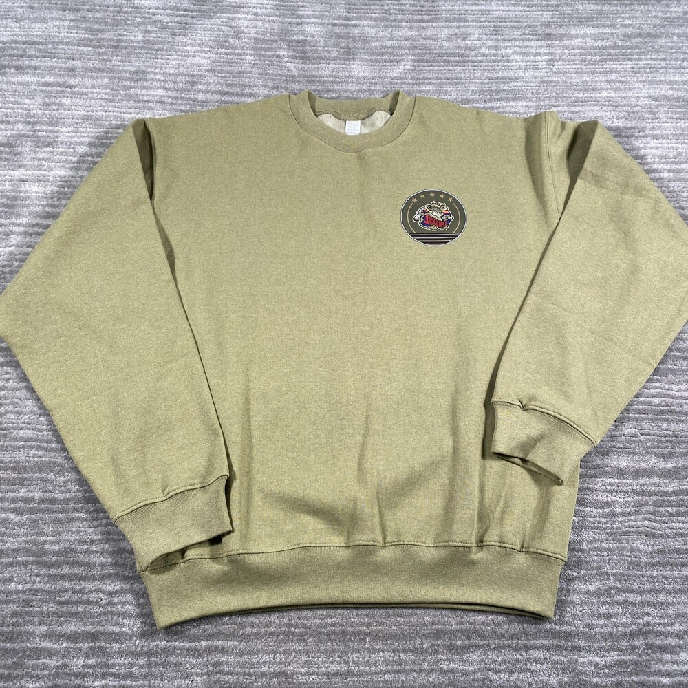 Odessa Jackalopes Sweatshirt Mens Medium Green Hockey Laviva Sports Crewneck